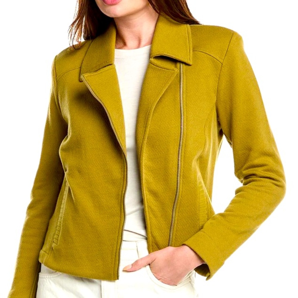 Cabi Road Trip Jacket Moss Green Medium 100% Cotton Stretch Lightweight Jacket